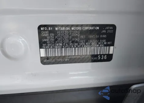 2022 Mitsubishi Eclipse Cross Se/Se Special Edition/Sel/Sel Special Edition from USA, damaged, VIN JA4ASWAA6NZ065859